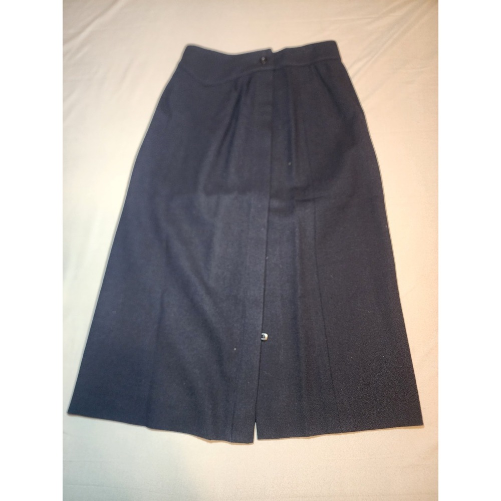 Vintage 1990s Women's Navy Blue A-Line Midi Skirt Size 4 - Picture 1 of 7